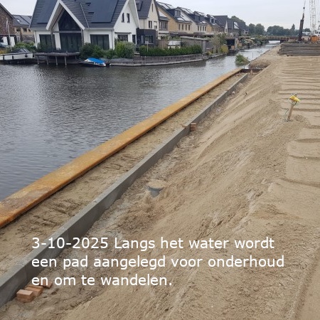 Aanleggen van het pad langs het water