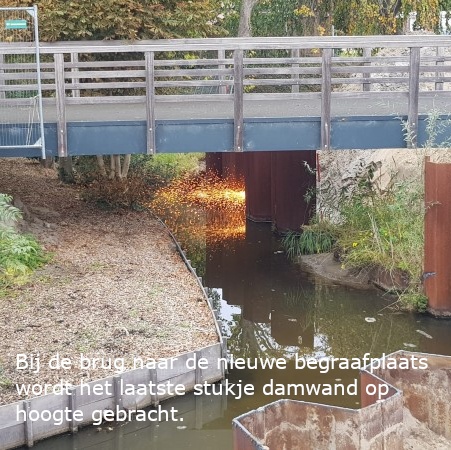 Foto afbranden damwand bij brug